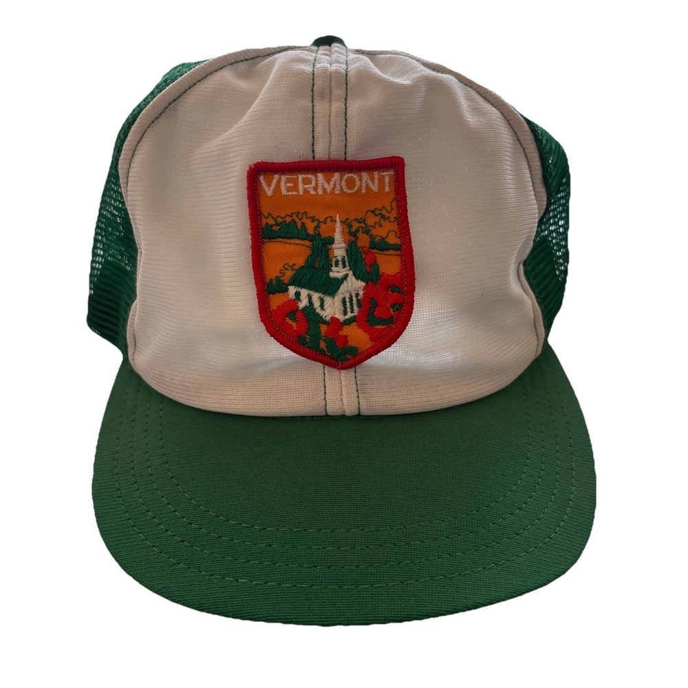 Vintage USA Trucker Hat Snapback Mesh back Dad Vermont Embroidered Church
